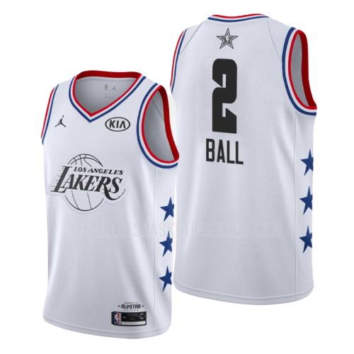 maillot basket homme de los angeles lakers lonzo ball 2 blanc nba all-star 2019